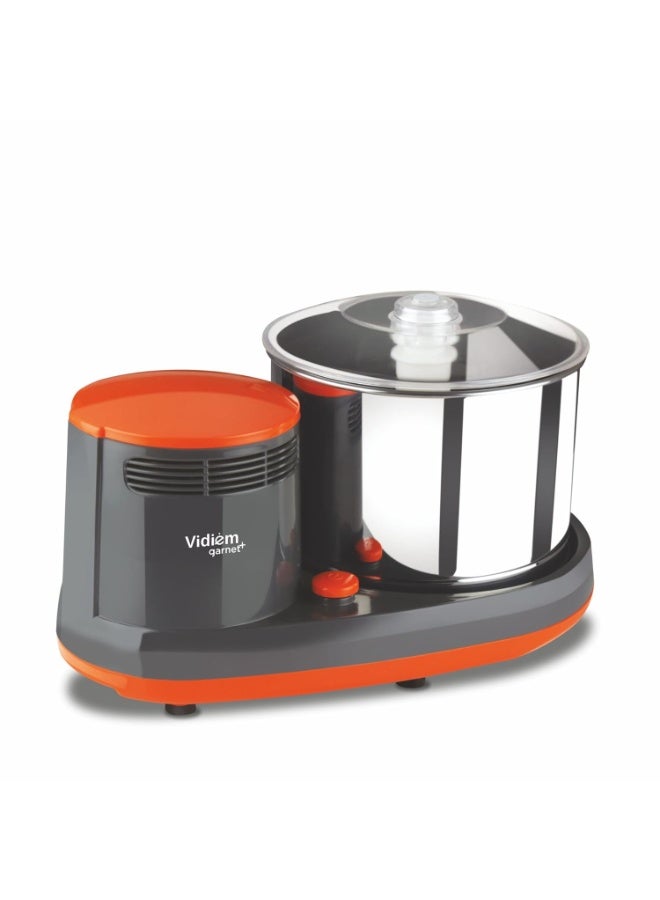 فيديم Vidiem Garnet Plus 2L Table Top Wet Grinder with High Torque Motor | Heavy Duty Stainless Steel Drum & Stone Rollers | 5-Year Motor Warranty | Anti-Slip Belt & Transparent Lid - Image 1